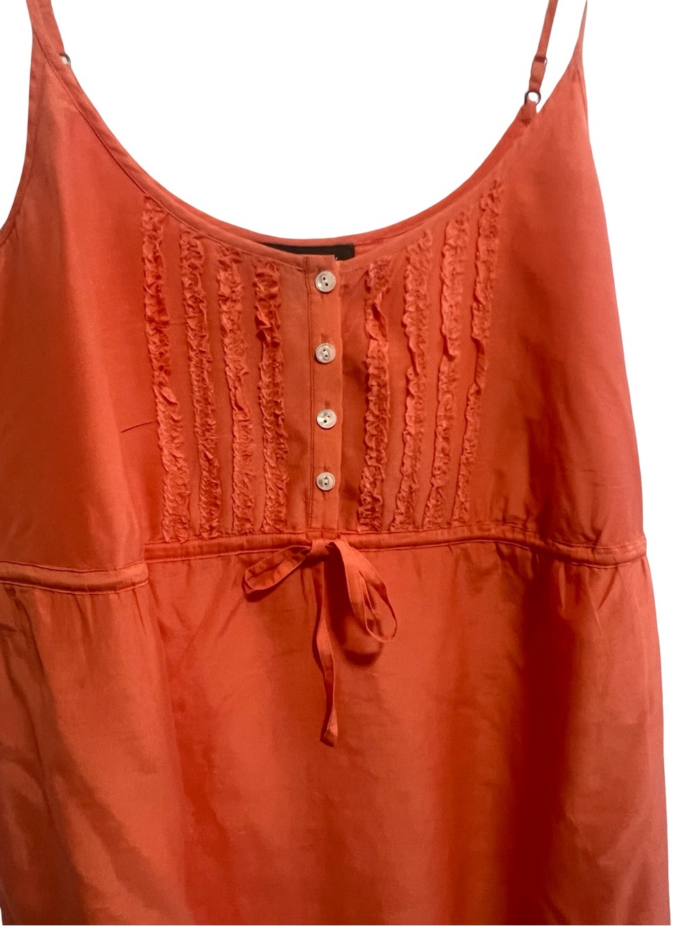 Tommy Bahama  Women's Silk  Orange Ruffle-Hem Midi Skirt Dress - Picture 3 of 5